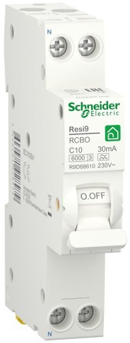 Автомат дифференциального тока АВДТ Schneider Electric Resi9 1п 10А 30мА 6кА C тип A фото Автомат дифференциального тока АВДТ Schneider Electric Resi9 1п 10А 30мА 6кА C тип A картинка